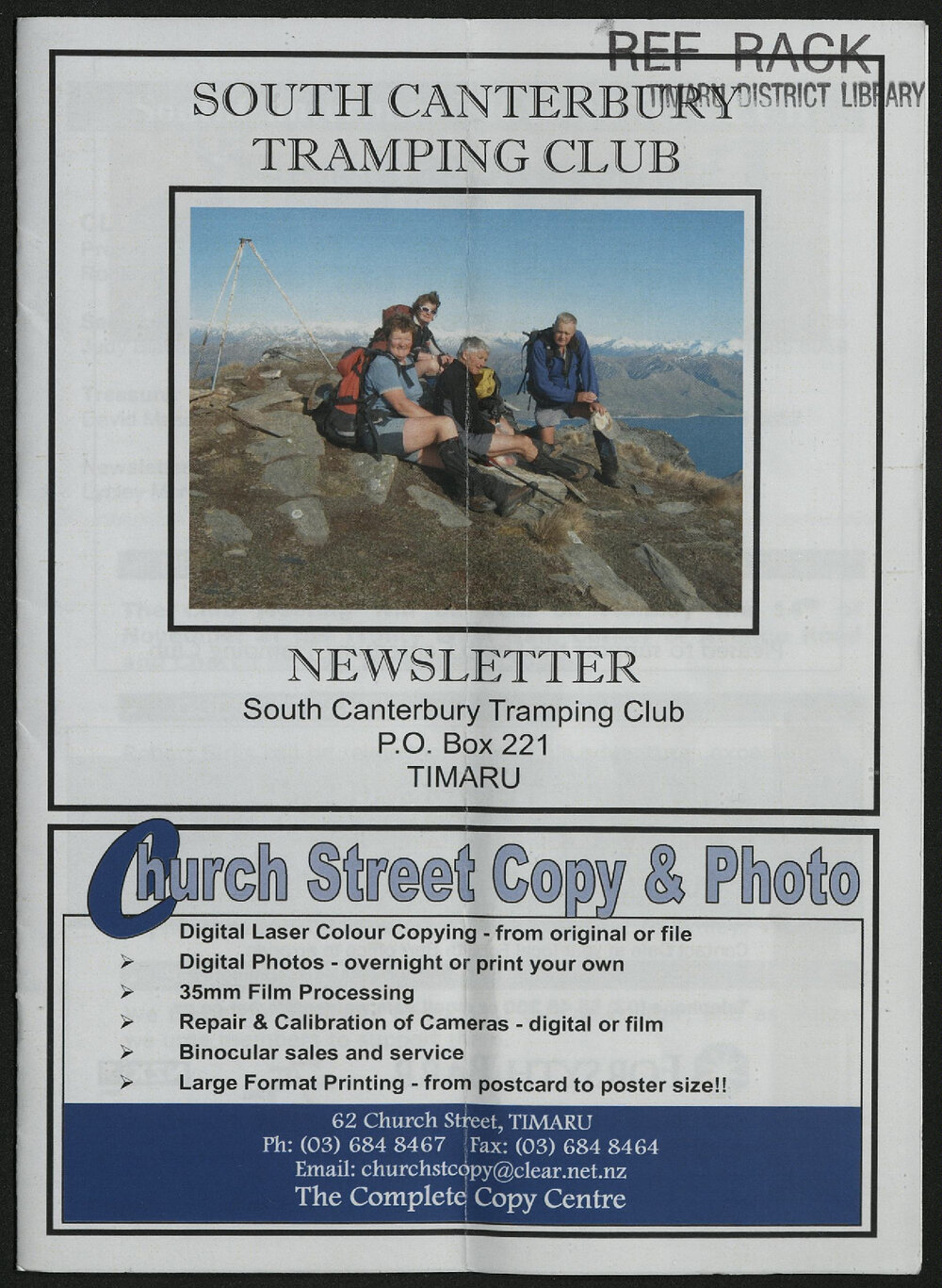 Nov 2011 South Canterbury Tramping Club newsletter