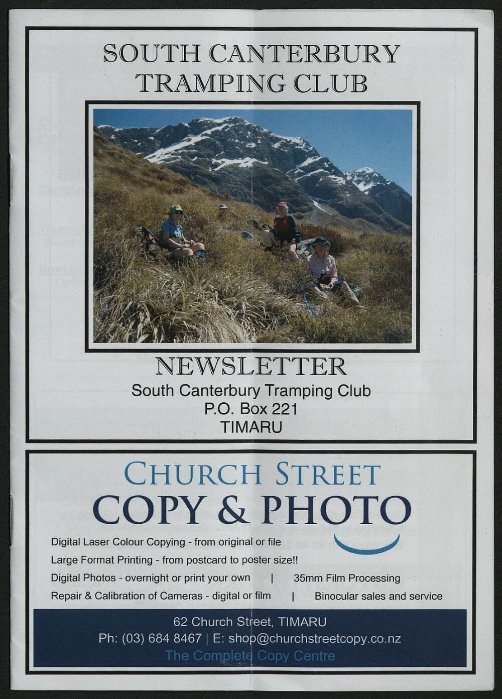 Dec 2012 South Canterbury Tramping Club newsletter