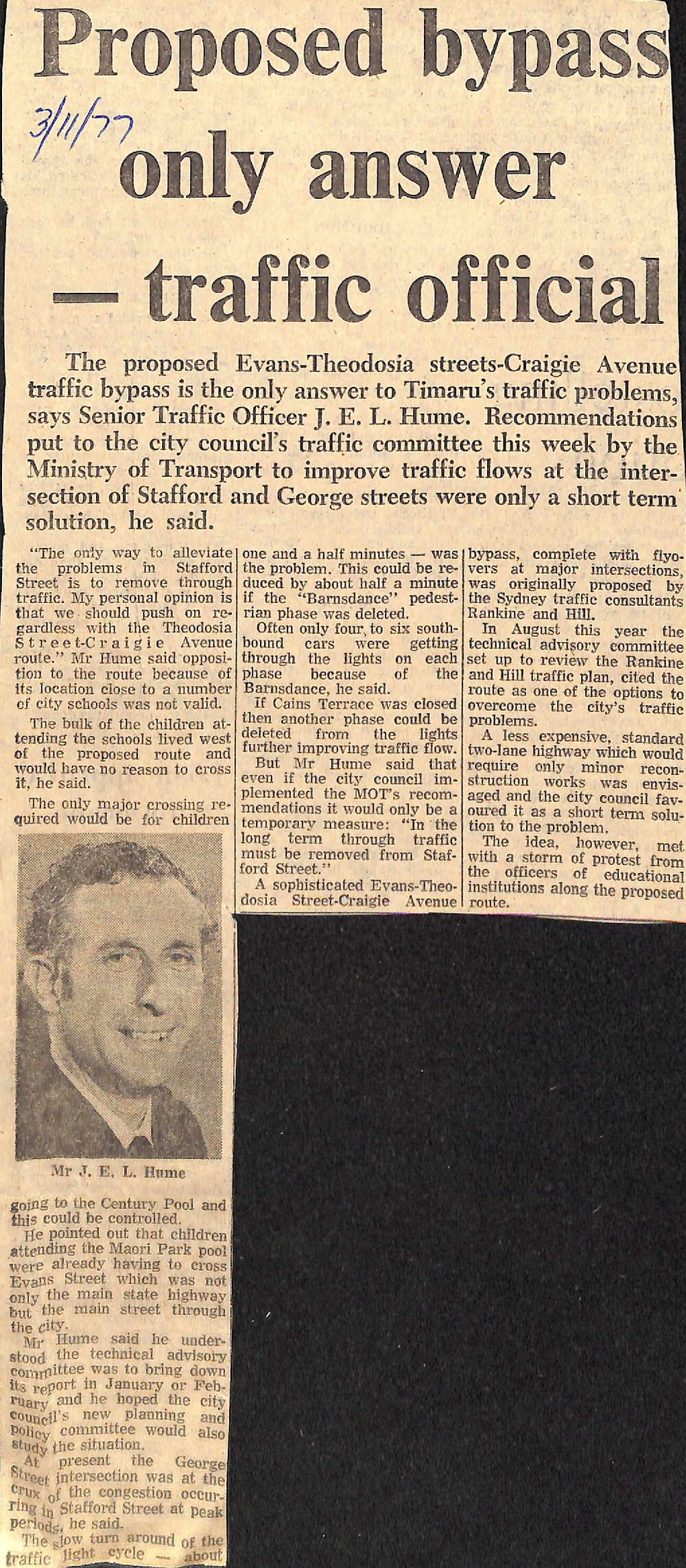 Proposed bypass only answer - traffic official