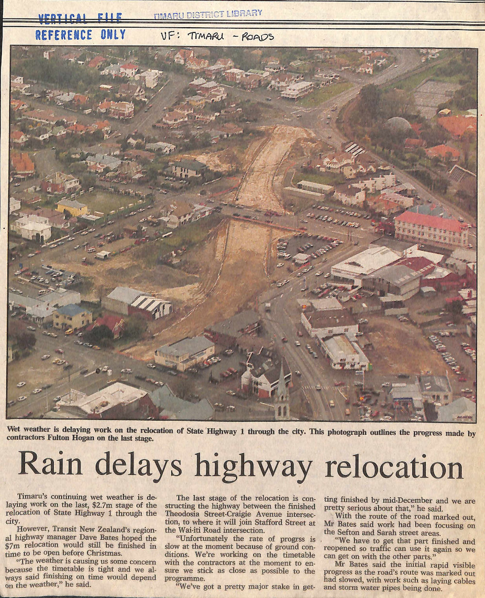 Rain delays highway relocation