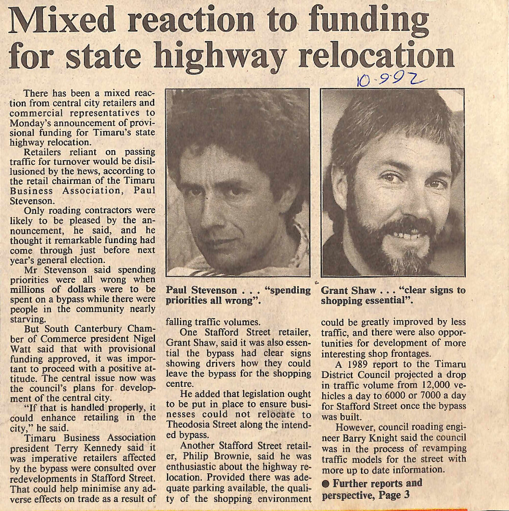 Mixed reaction to funding for state highway relocation