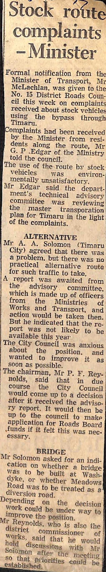 Stock route complaints - Minister