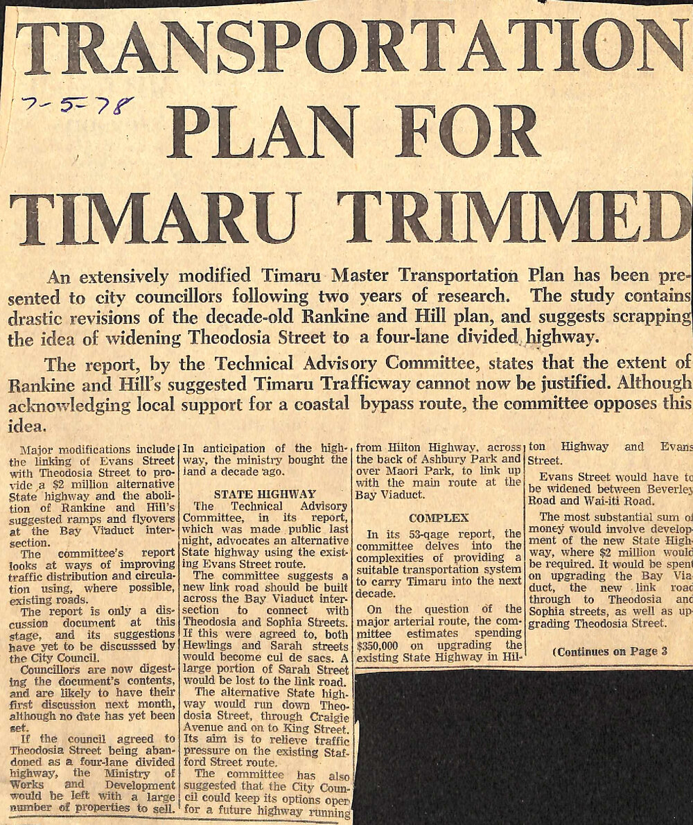 Transportation plan for Timaru trimmed