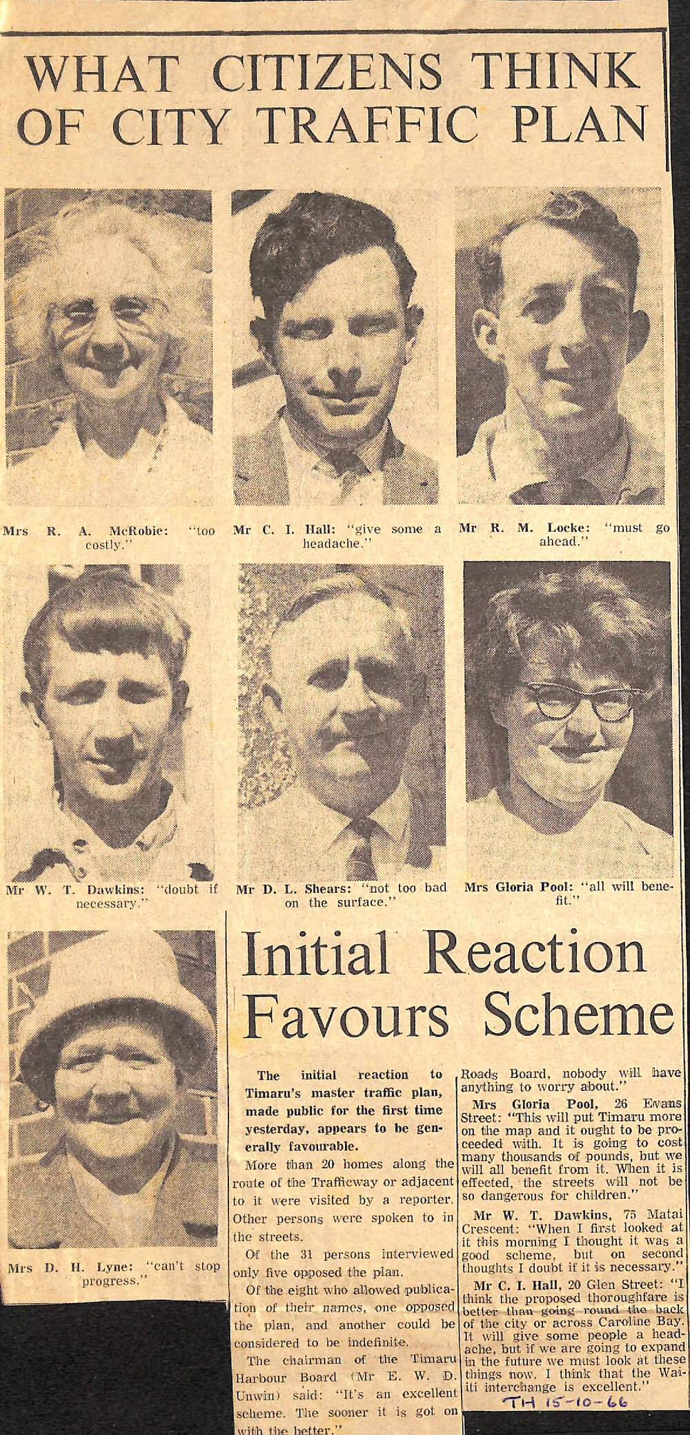 What Citizens Think of City Traffic Plan- Initial Reaction Favours Scheme