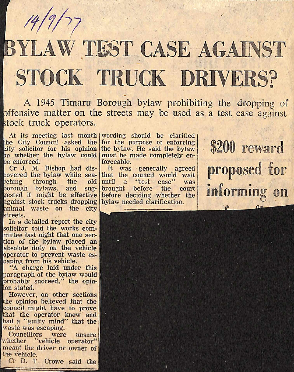Bylaw test case against stock truck drivers?