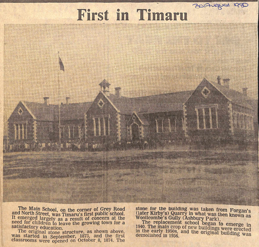 Primary schools of our district: First in Timaru