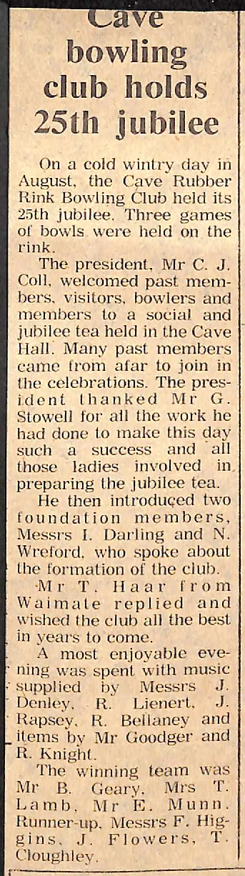 Cave bowling club holds 25th jubilee
