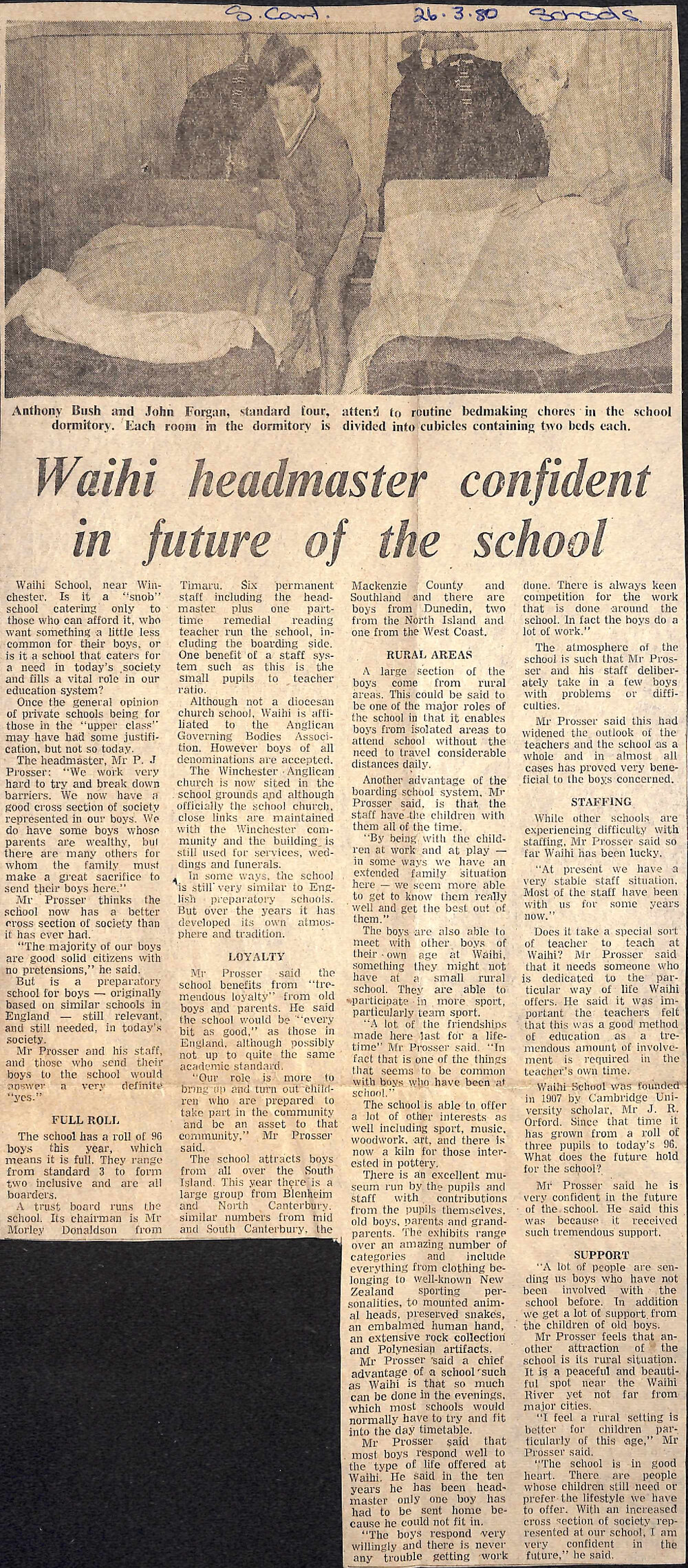 Waihi headmaster confident in future of the school