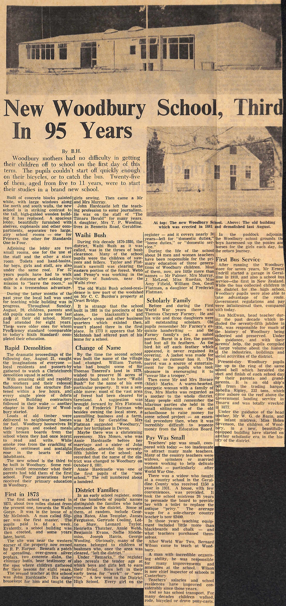 New Woodbury School, Third In 95 Years