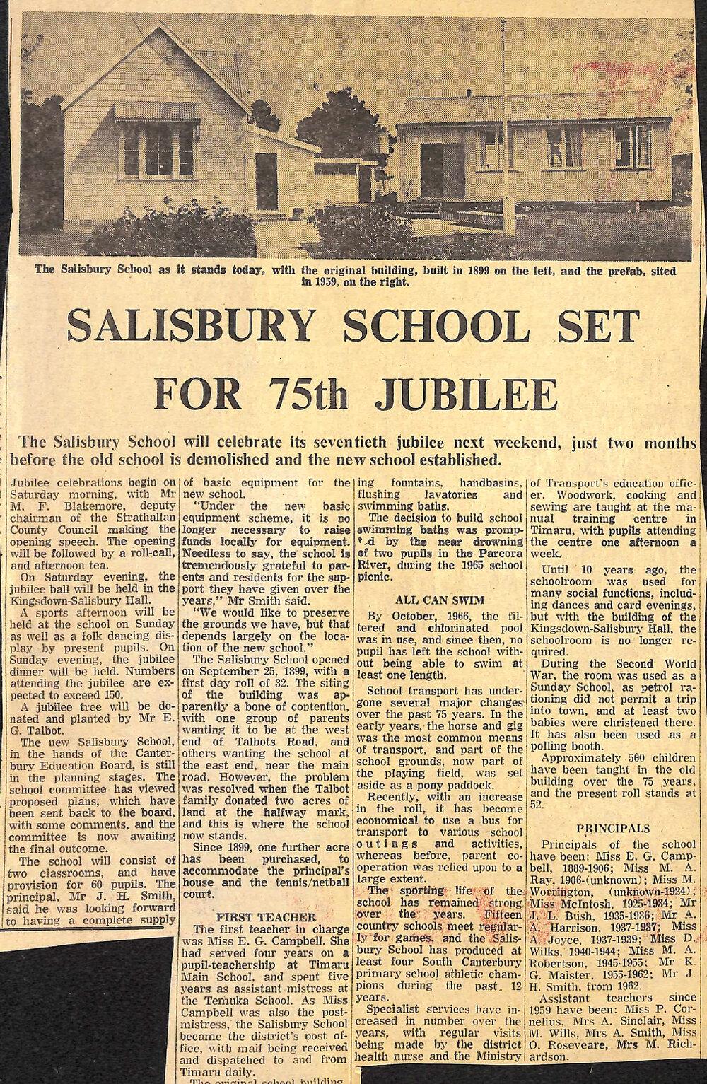 Salisbury School set for 75th jubilee