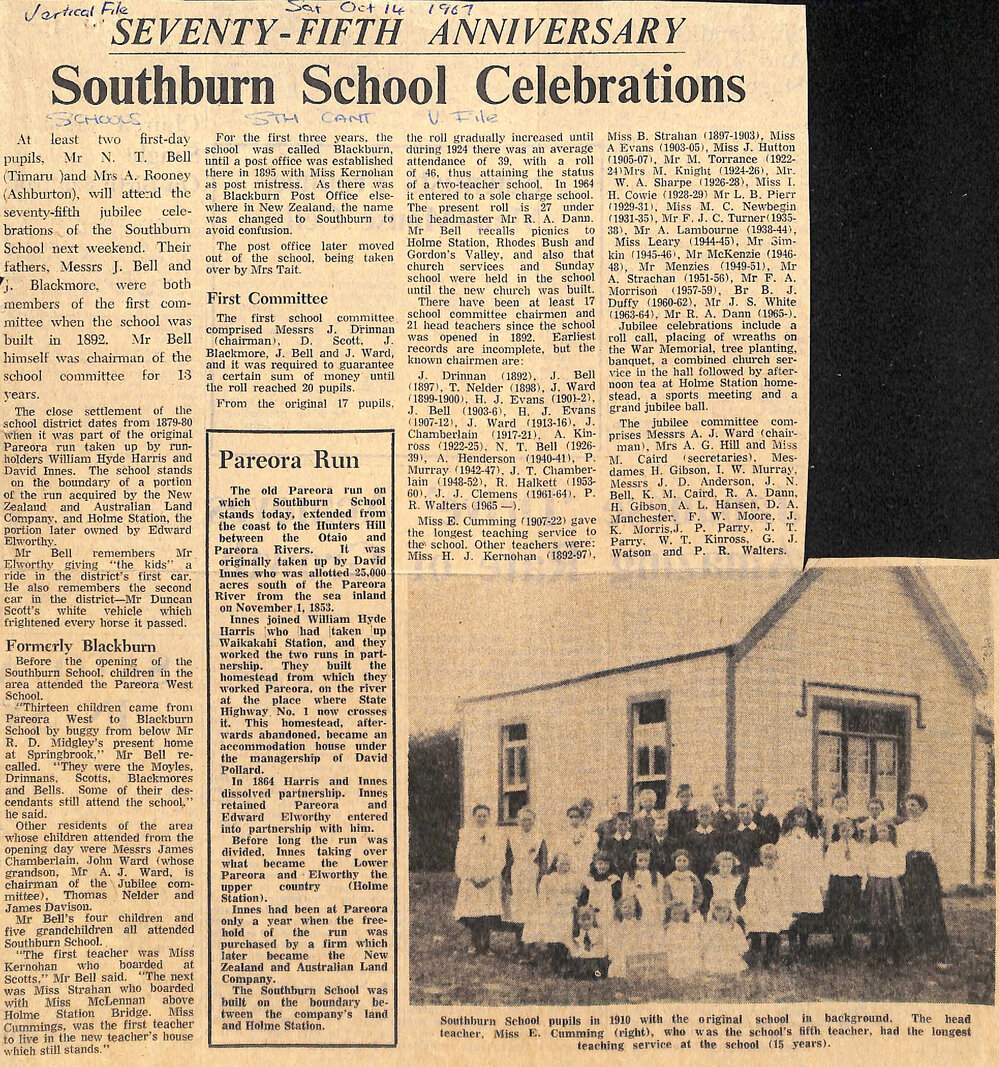 Seventy-fifth Anniversary: Southburn School Celebrations / Pareora Run