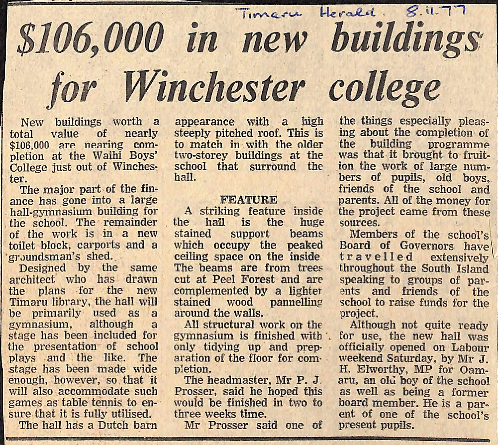 $106,000 in new buildings for Winchester college