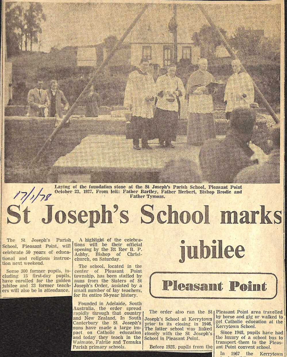 Pleasant Point: St Joseph's School marks jubilee