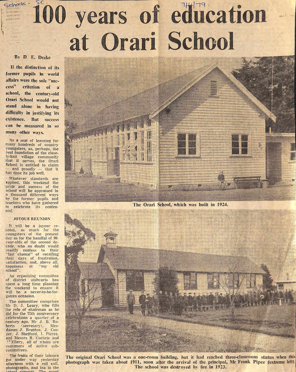 100 years of education at Orari School