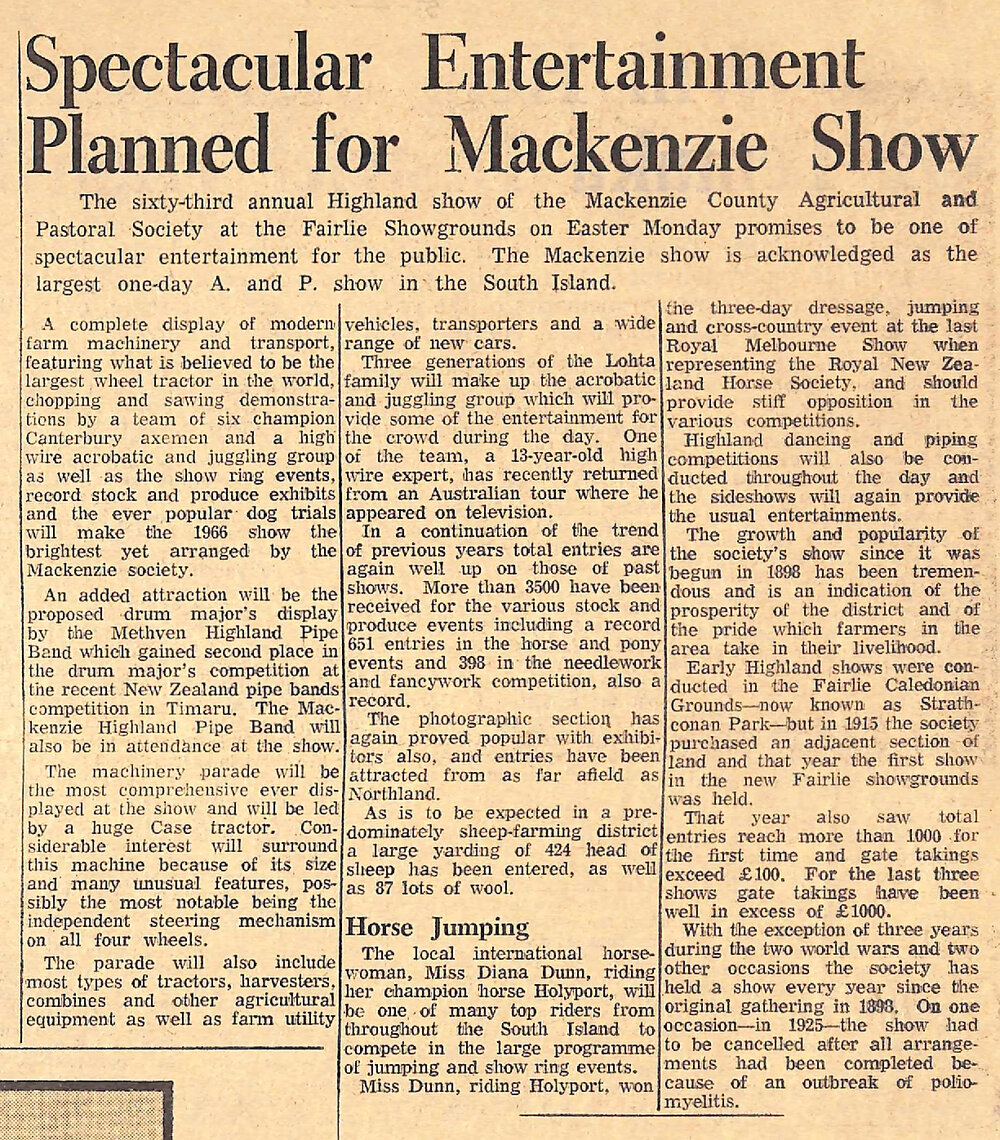 Spectacular Entertainment Planned for Mackenzie Show
