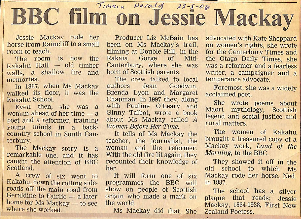 BBC film on Jessie Mackay