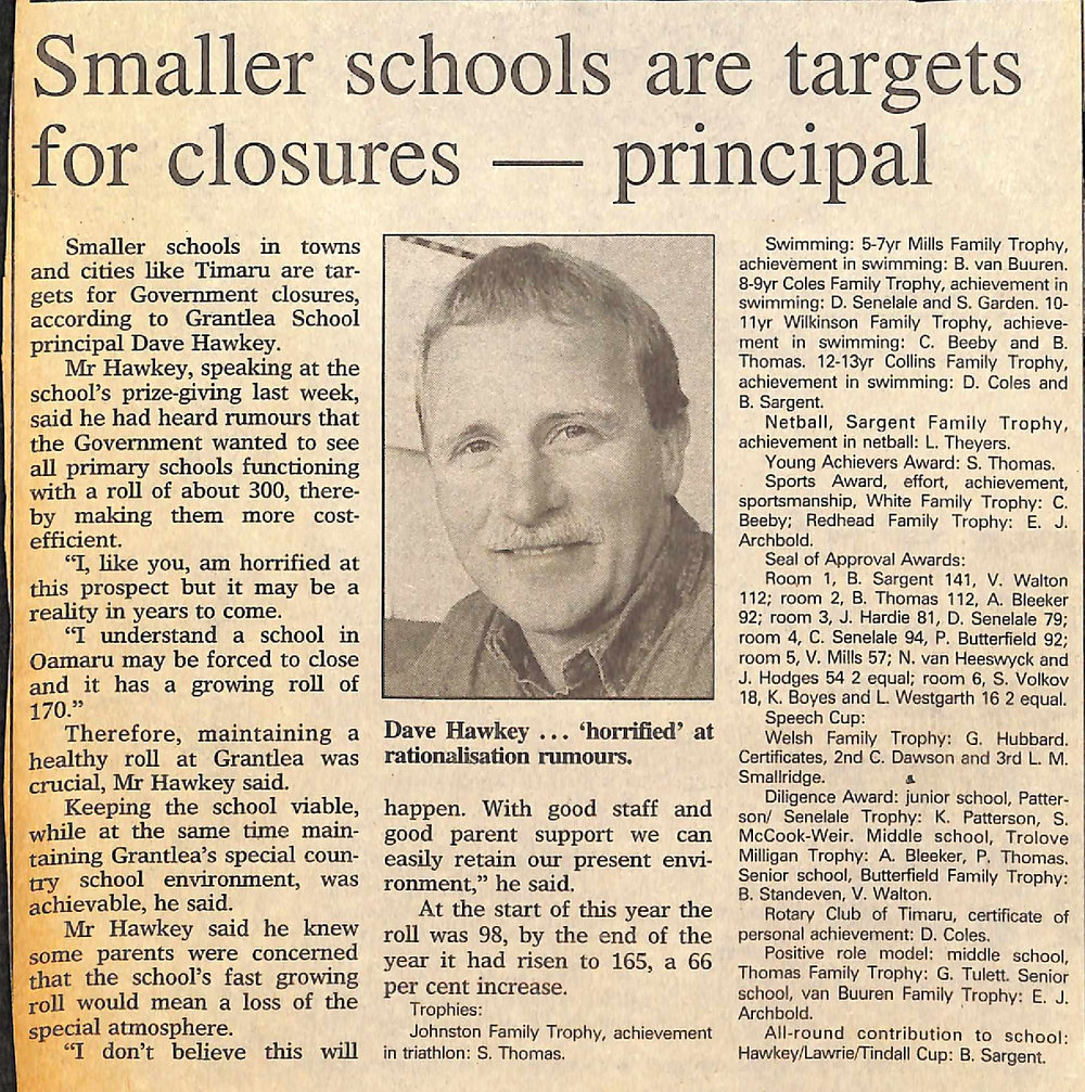 Smaller schools are targets for closures - principal