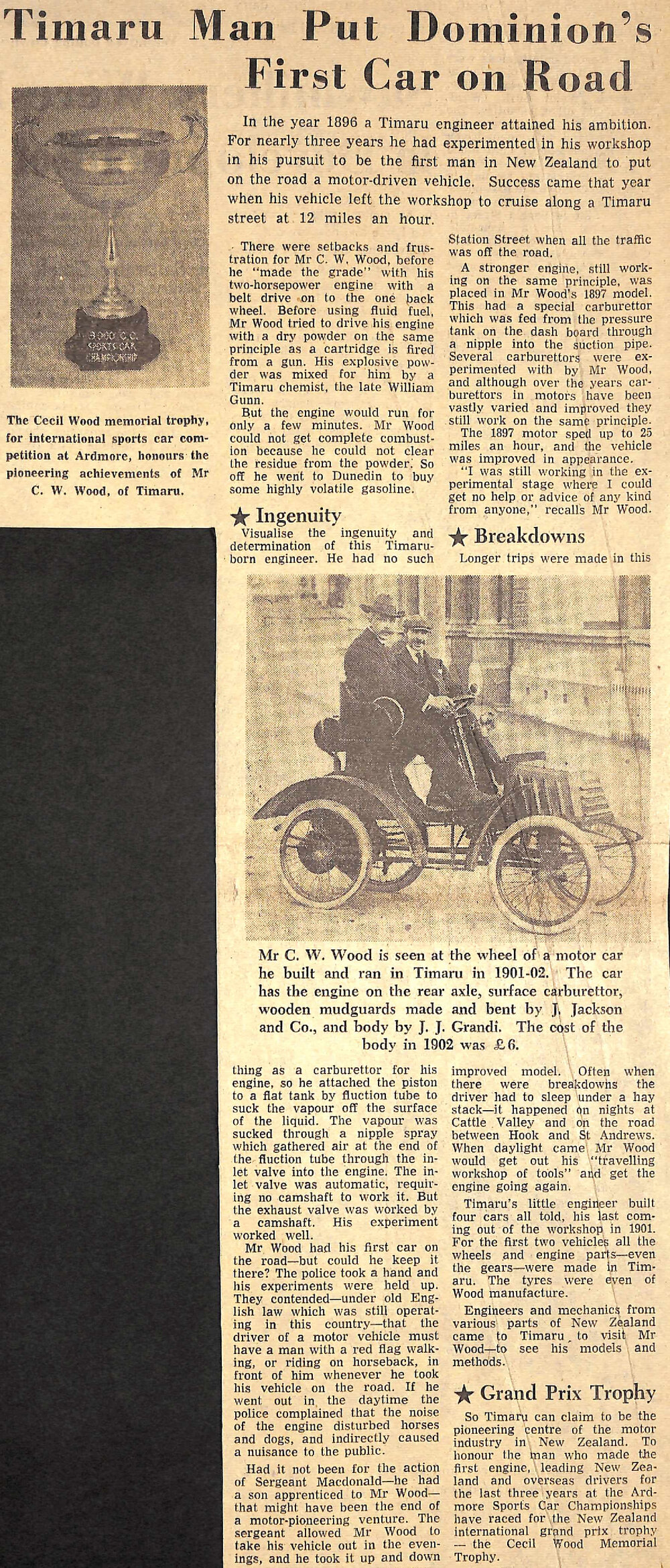 Timaru Man Put Dominion's First Car on Road