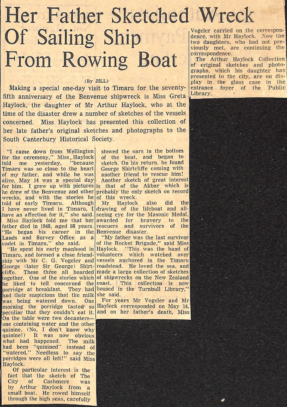 Her Father Sketched Wreck Of Sailing Ship From Rowing Boat