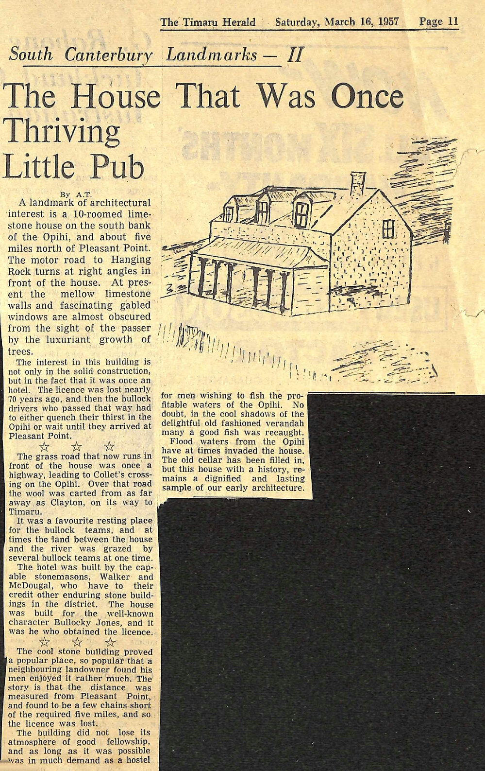 South Canterbury Landmarks - II The House That was Once Thriving Little Pub