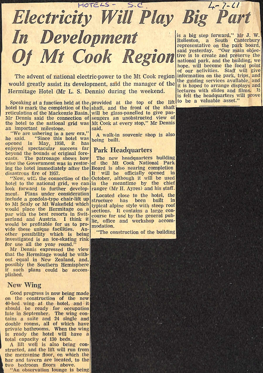Electricity Will Play Big Part in Development of Mt Cook Region