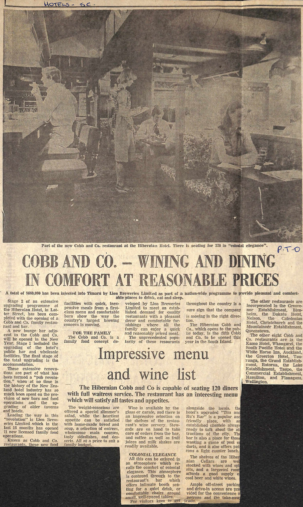 Cobb and Co- Wining and Dining in Comfort at Reasonable Prices