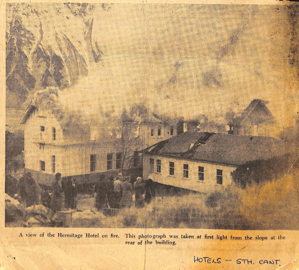 Hermitage Hotel on Fire