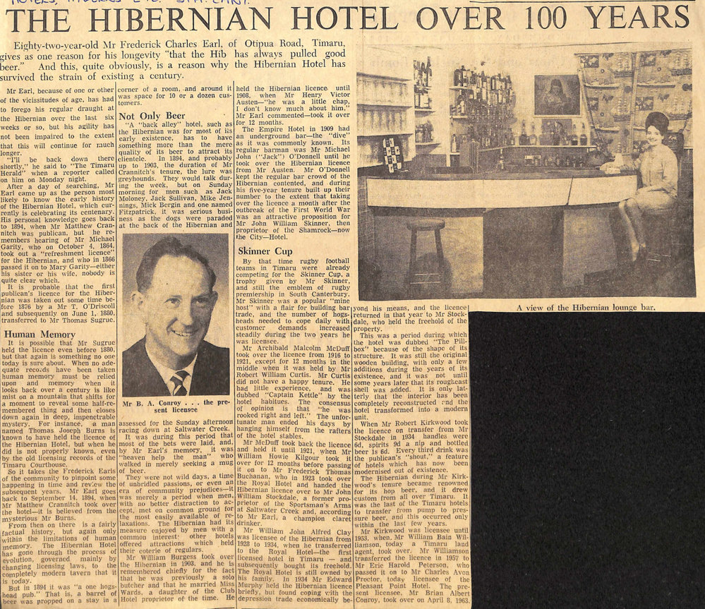 The Hibernian Hotel Over 100 Years