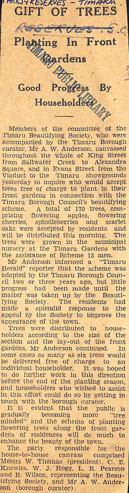 Gift of Trees, Planting in Front Gardens, Good Progress By Householders