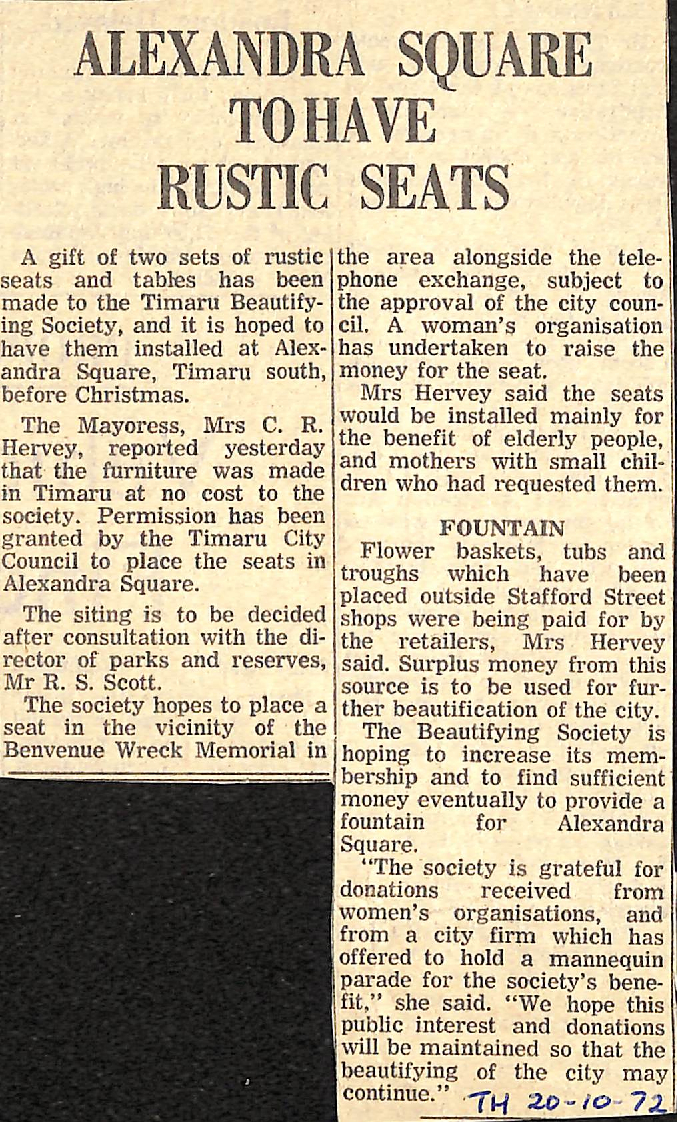 Alexandra Square to have rustic seats