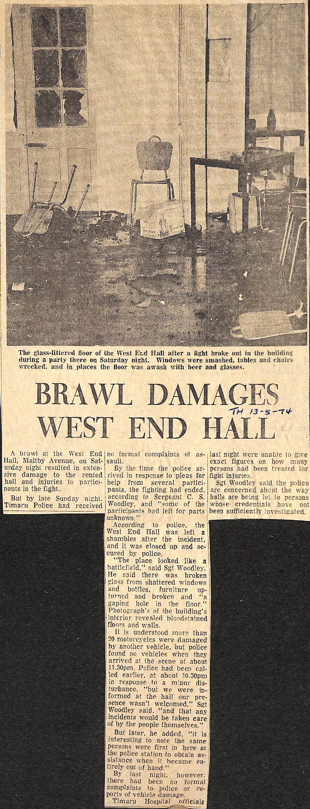 Brawl damages West End Hall