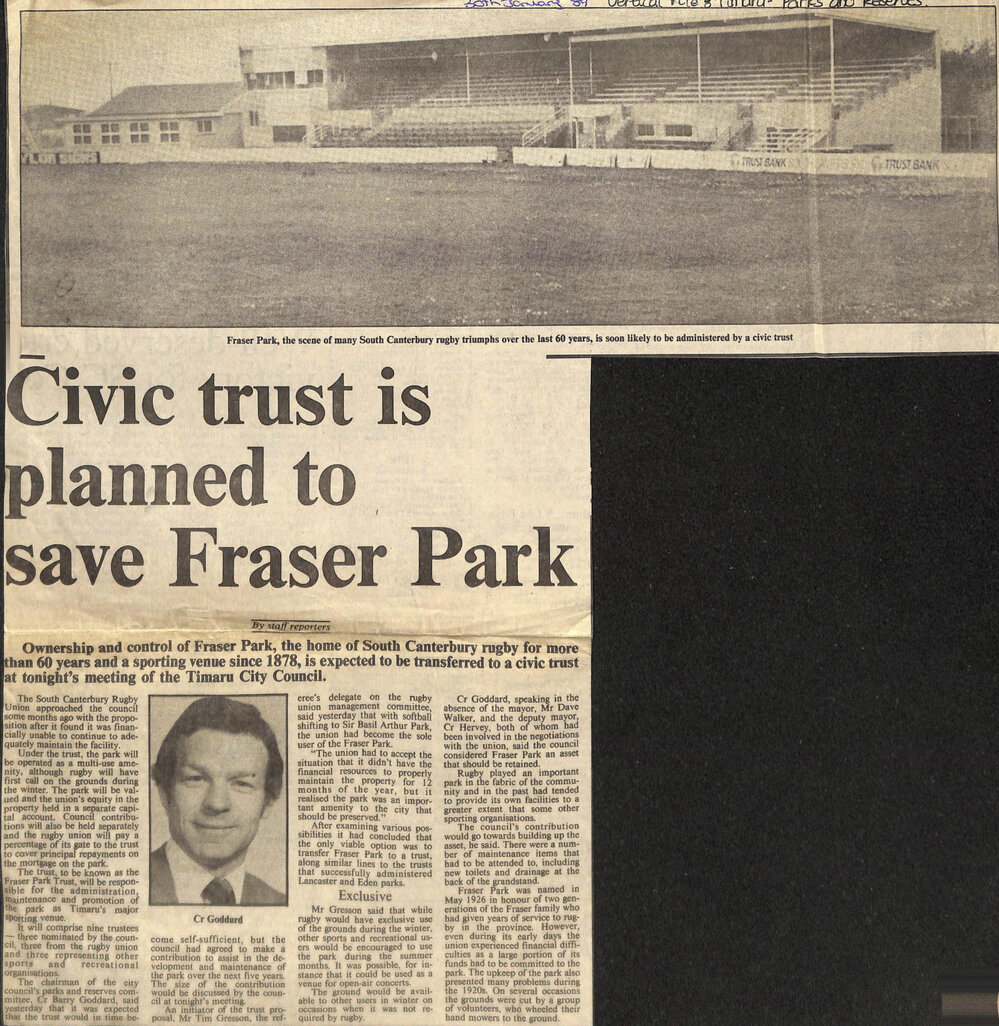 Civic trust is planned to save Fraser Park