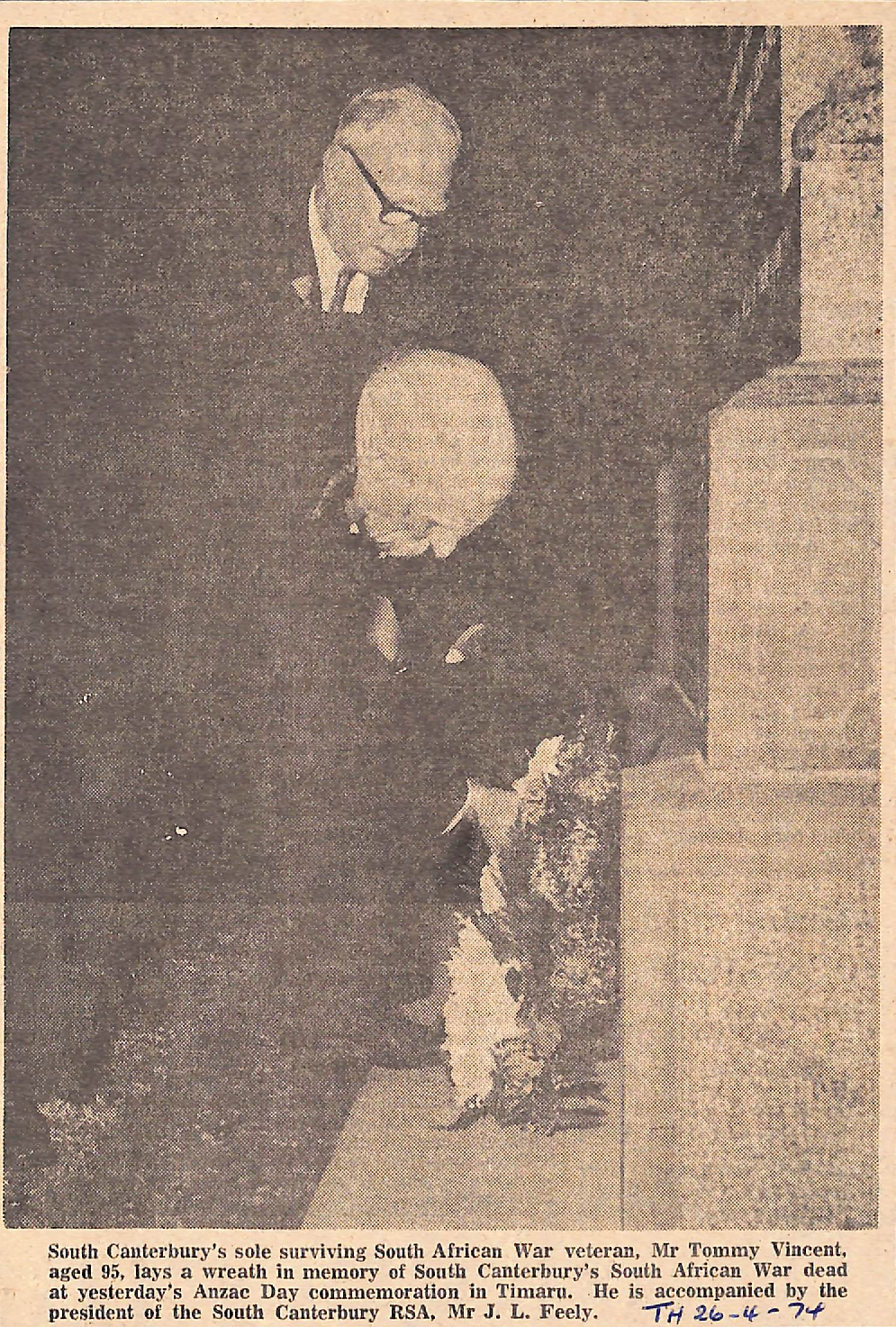 Mr Tommy Vincent, Sole Surviving Veteran