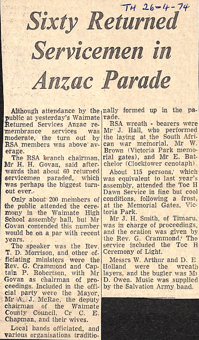 Sixty Returned Servicemen in Anzac Parade