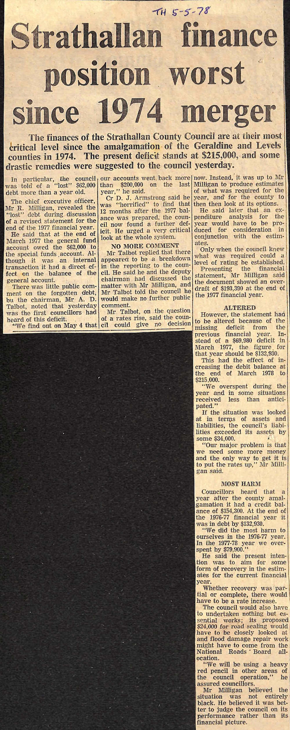 Strathallan finance position worst since 1974 merger