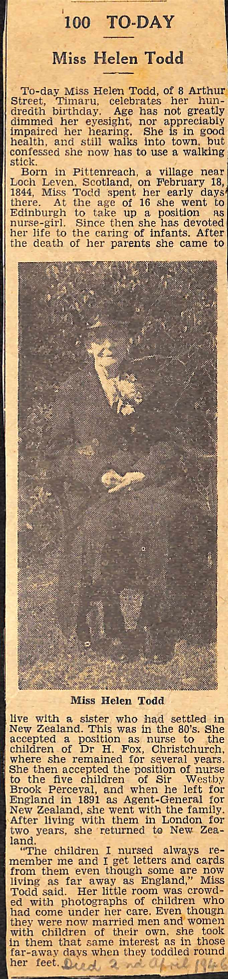 100 Today- Miss Helen Todd