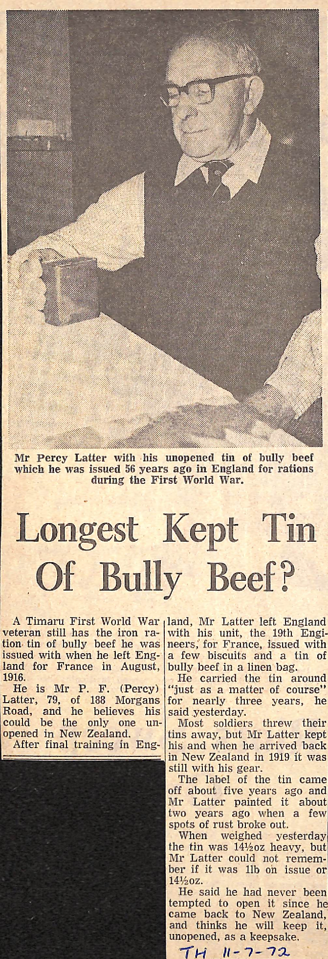 Longest Kept Tin of Bully Beef?