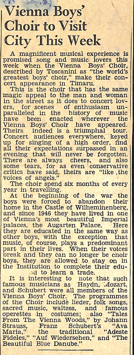 Vienna Boys' Choir to Visit City This Week