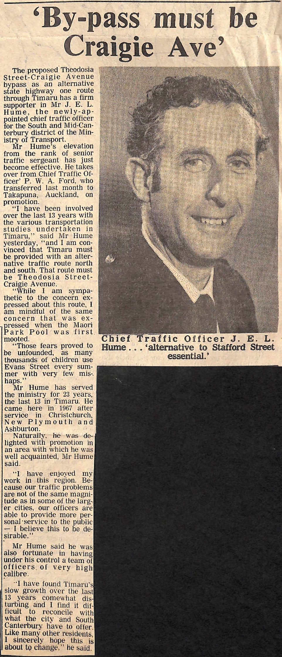  'By-pass must be Craigie Ave'