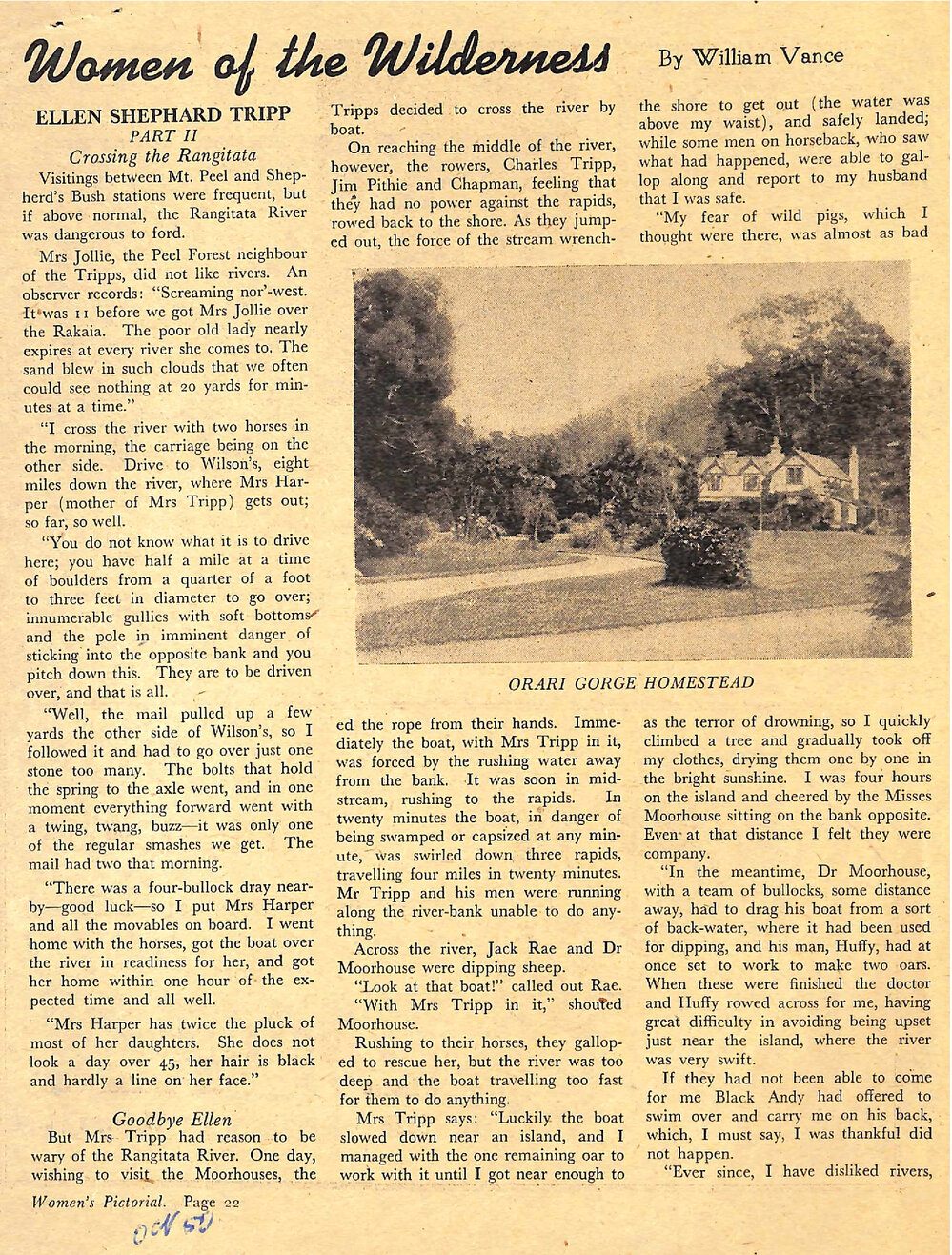 Women of the Wilderness: Ellen Shephard Tripp, Part II -  Crossing the Rangitata