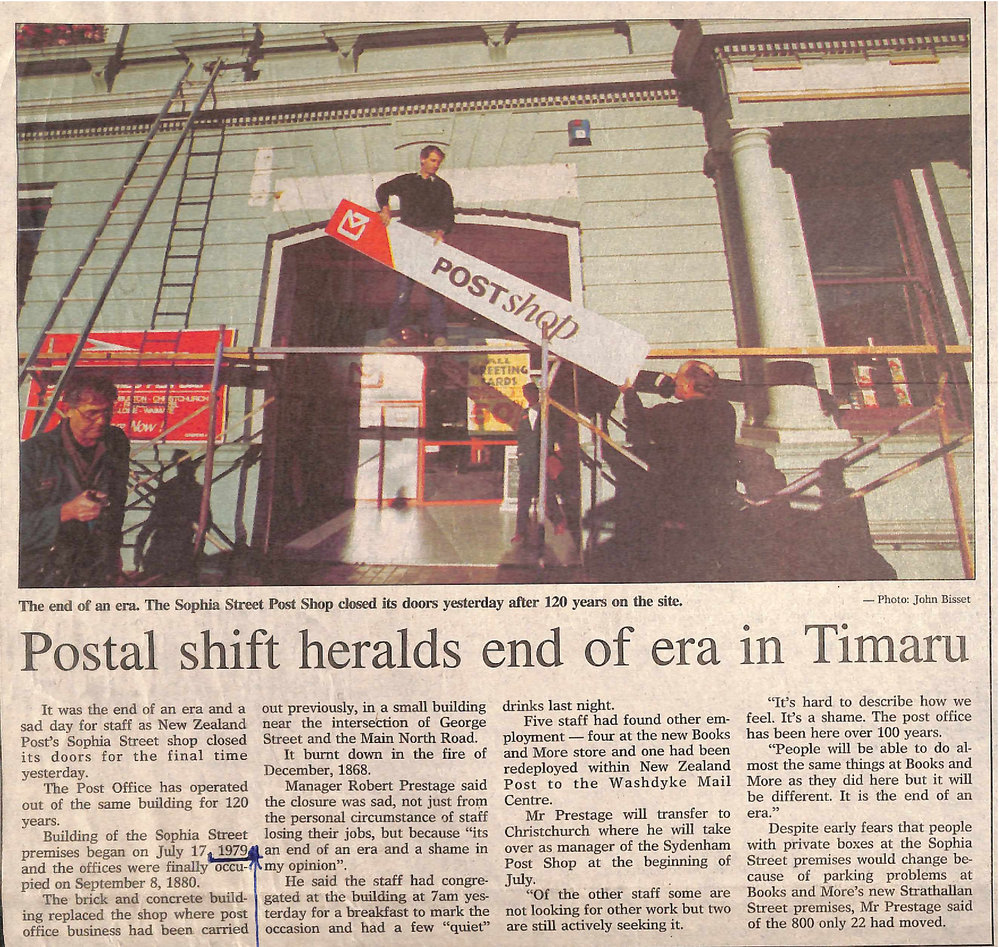 Postal shift heralds end of era in Timaru