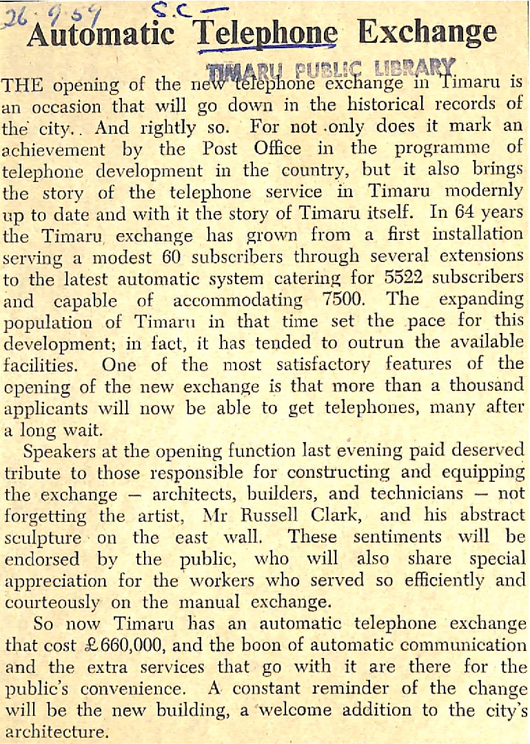 Editorial: Automatic Telephone Exchange