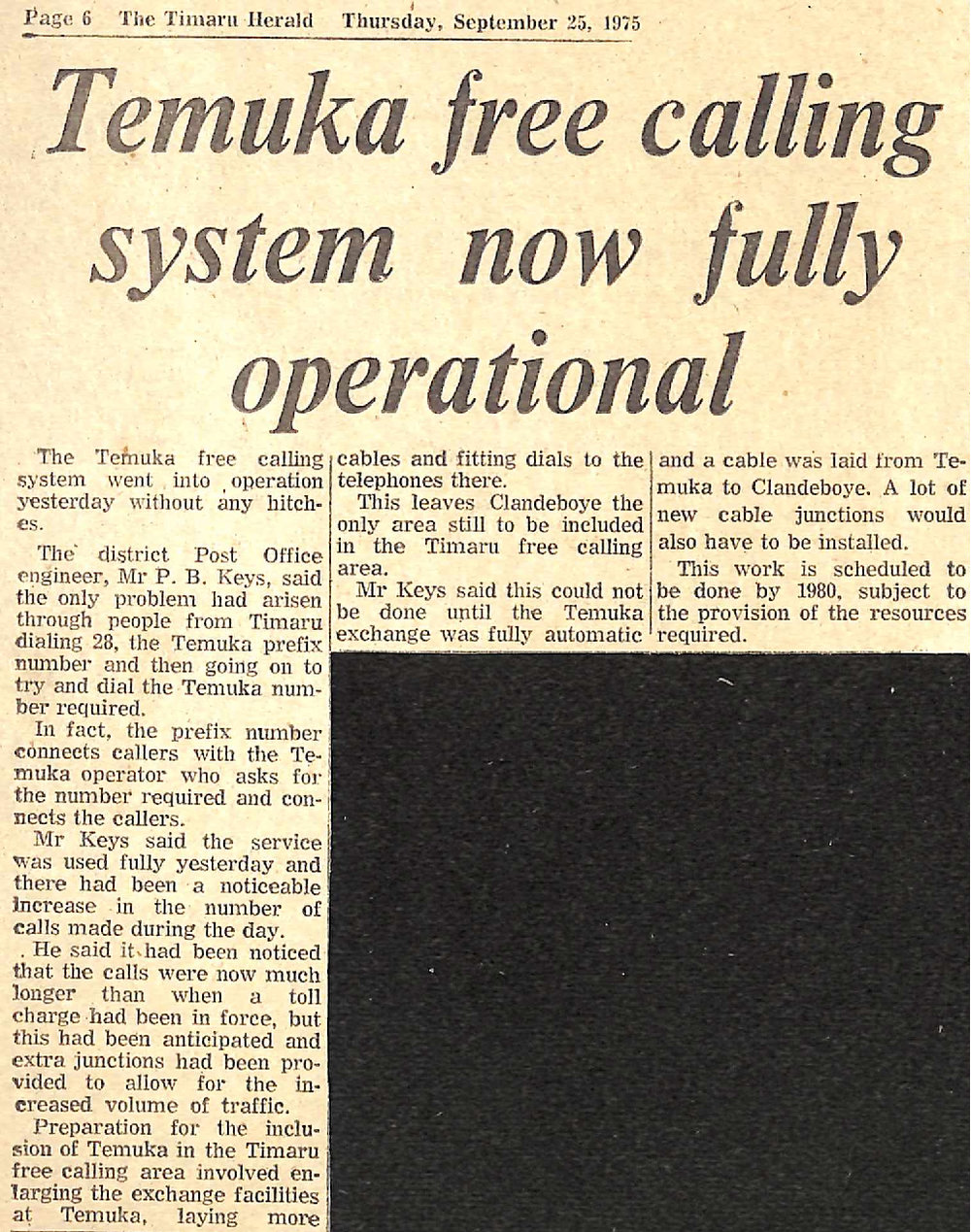 Temuka free calling system now fully operational