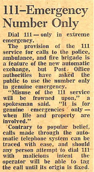 111 - Emergency Number Only