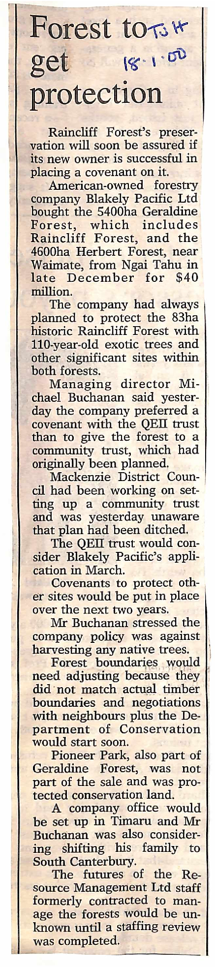 Forest to get protection