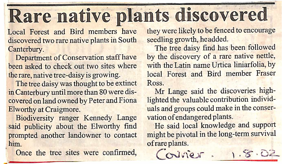 Rare native plants discovered