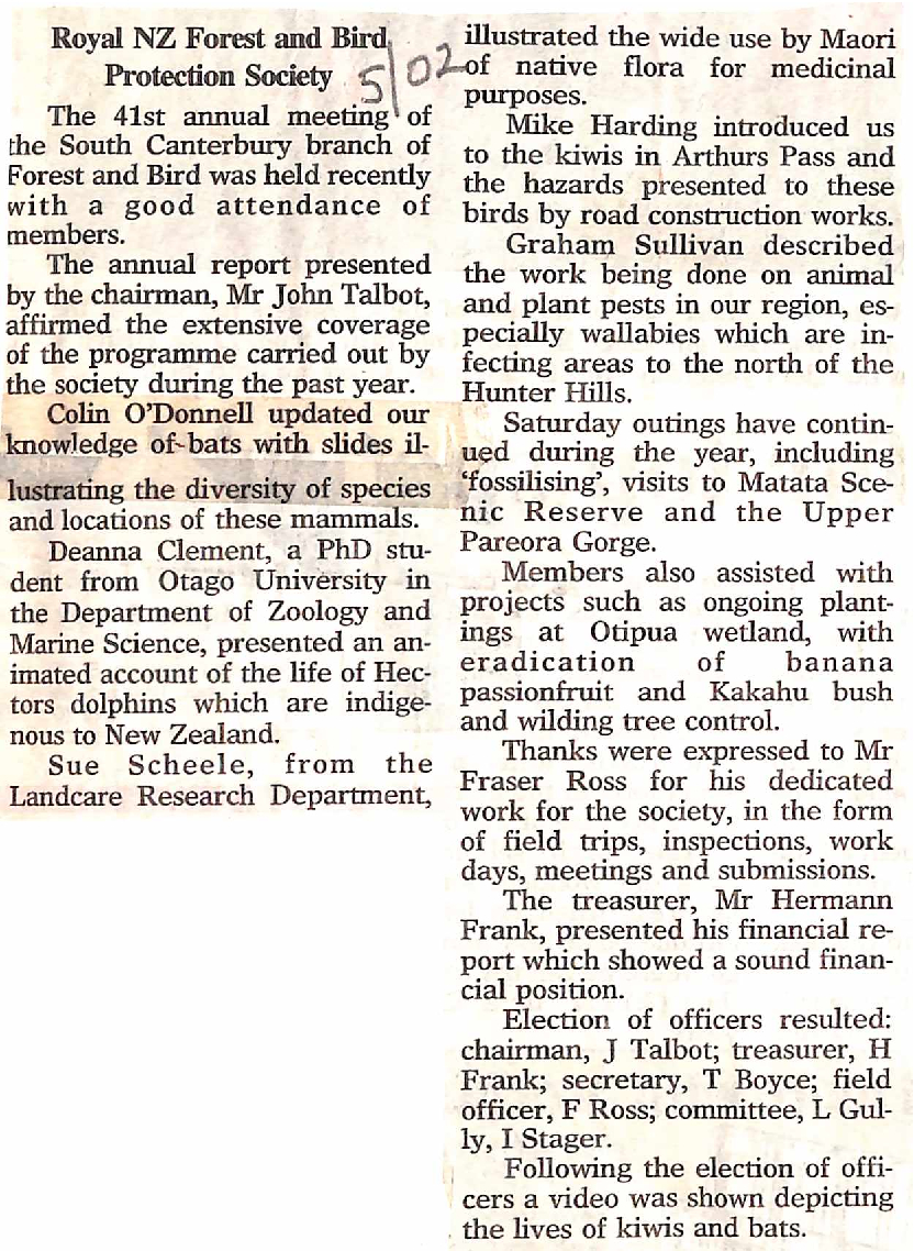 Royal NZ Forest and Bird Protection Society