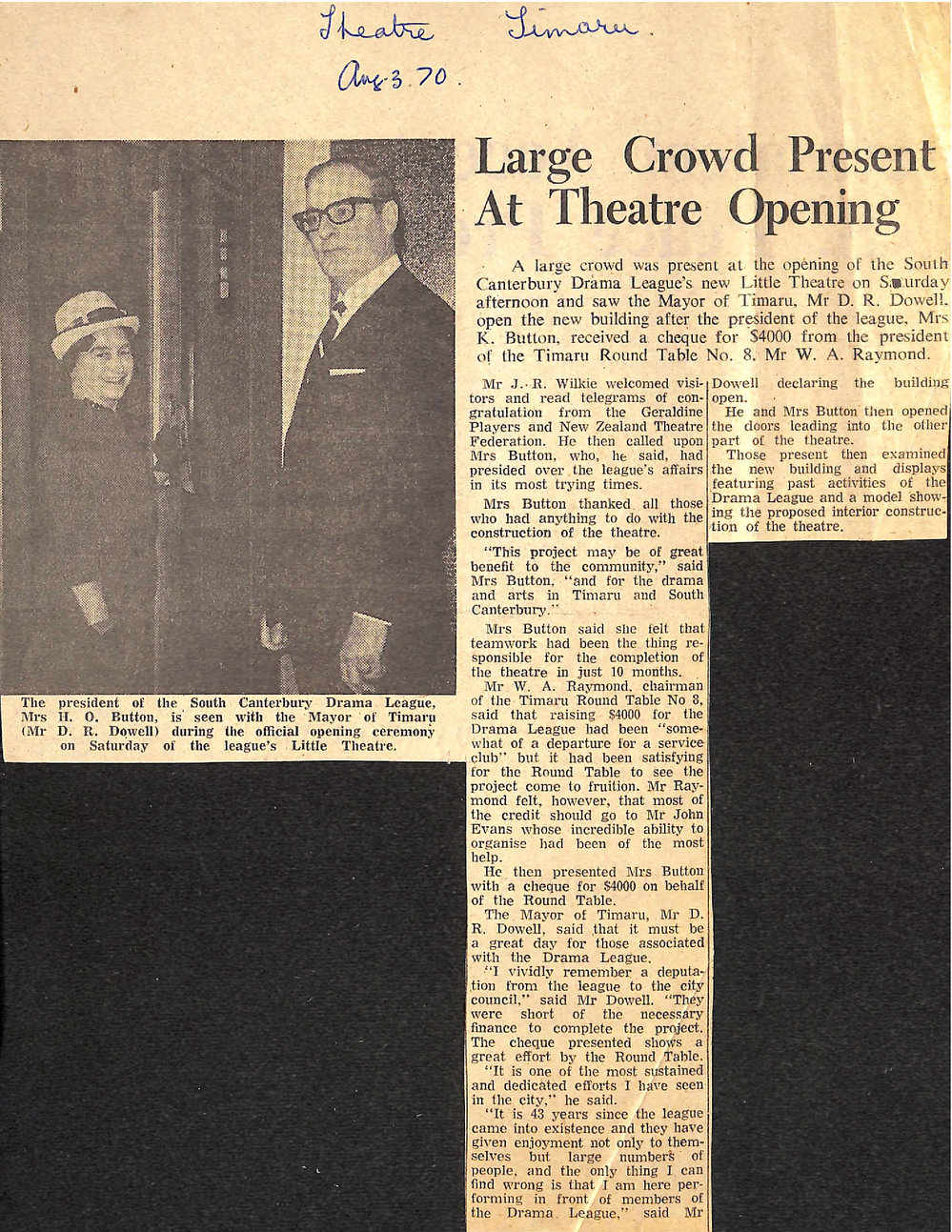 Large Crowd Present At Theatre Opening