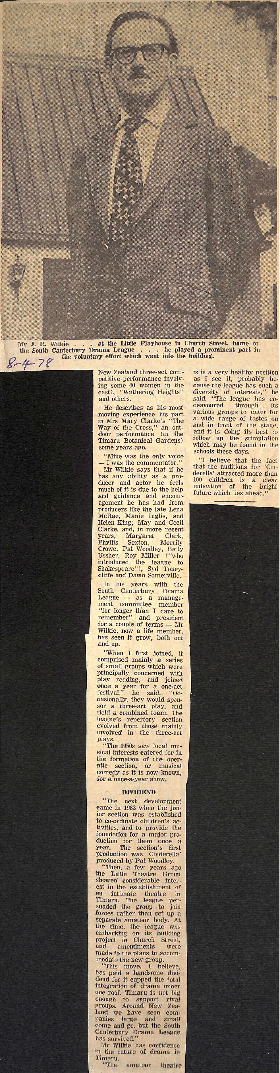 South Canterbury Drama League: Mr J R Wilkie