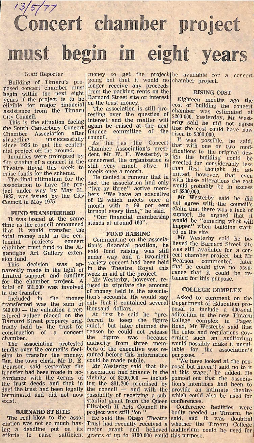 Concert chamber project must begin in eight years